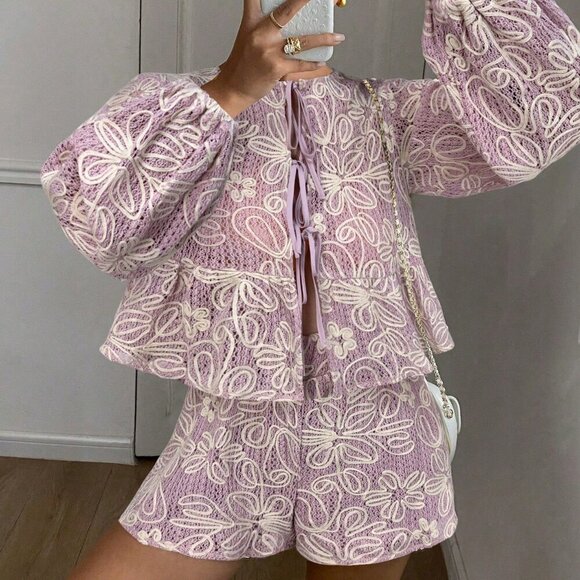 Tops - Casual Women's blouse and shorts Two Pieces